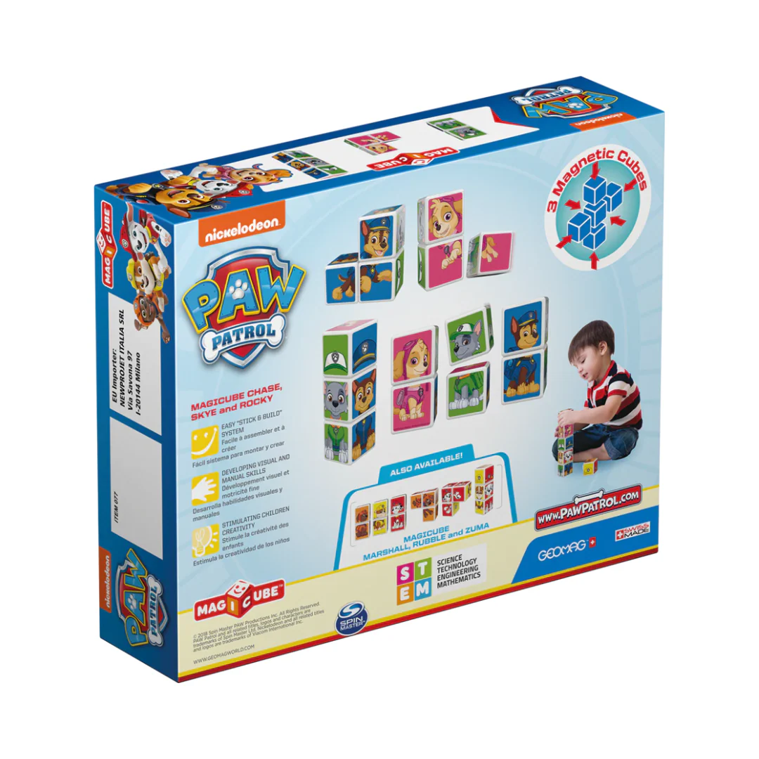 Cubos Magnéticos MAGICUBE Paw Patrol - Chase, Skye y Rocky (3 cubos) | Geomag - Imagen 9